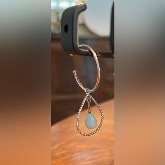 Pandora Jewelry - 2” drop sterling earrings with a pretty light blue stone. Pandora. EUC.